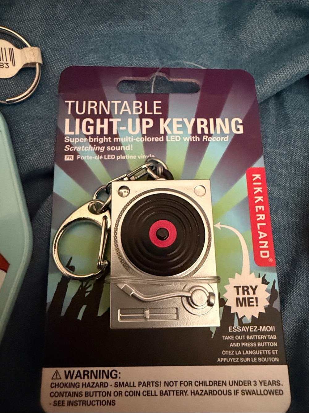 Turntable Light-Up Keyring & 2 fun keychains - Picture 2 of 5